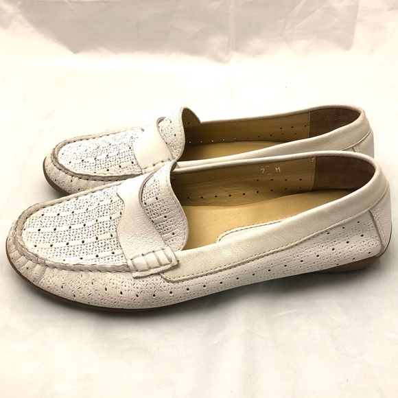 VanEli Perforated White Loafers sz 7 - Picture 3 of 10